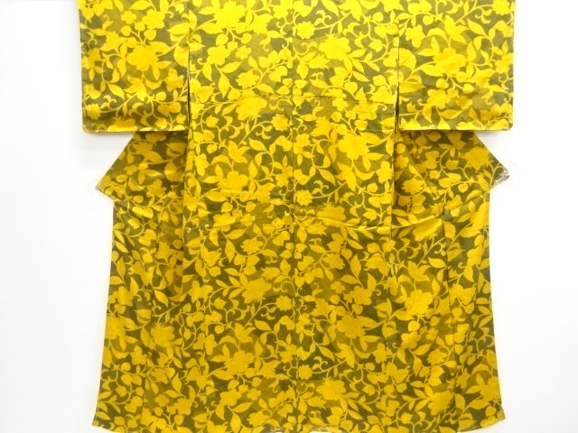 JAPANESE KIMONO / ANTIQUE KIMONO / TAISHO ROMAN STYLE / MON KINSHA / FLOWER